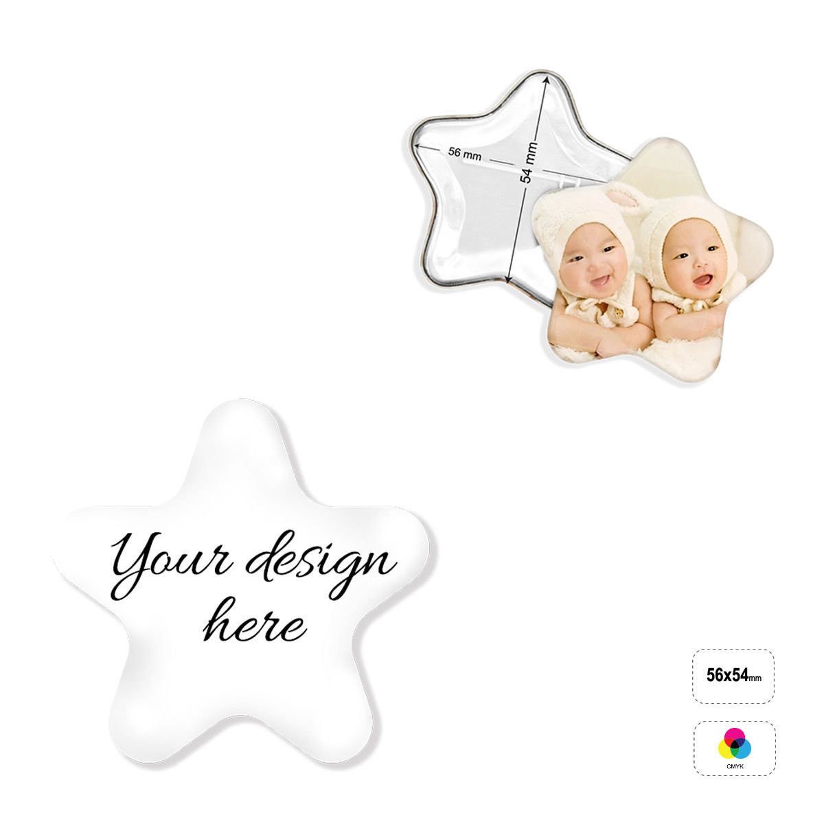 PIN STAR 65 - star-shaped pin , 56x54mm | GL050109A