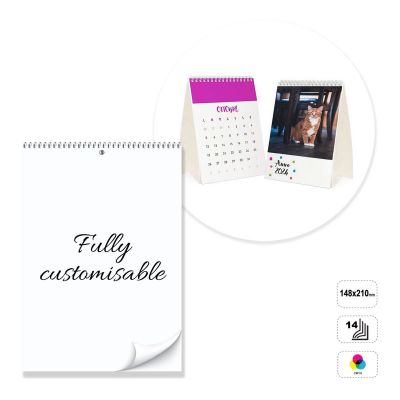 VIENNA - 14-sheet desk calendar with spiral