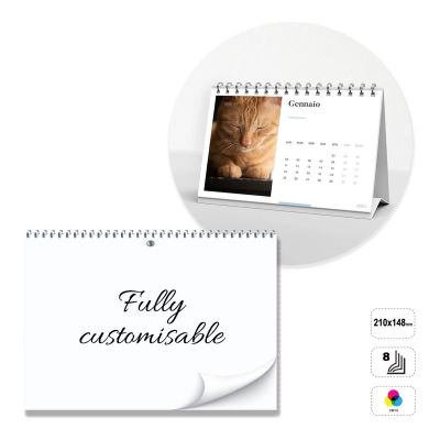 DUBLIN - 8-sheet desk calendar with spiral