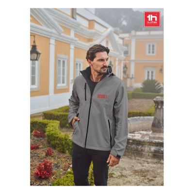 THC ZAGREB - Men's softshell jacket with detachable hood and rounded back hem