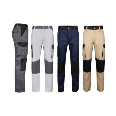 VL NJORD - Two-tone multi-pocket twill trousers (240 g/m²), in cotton (35%) and polyester (65%)