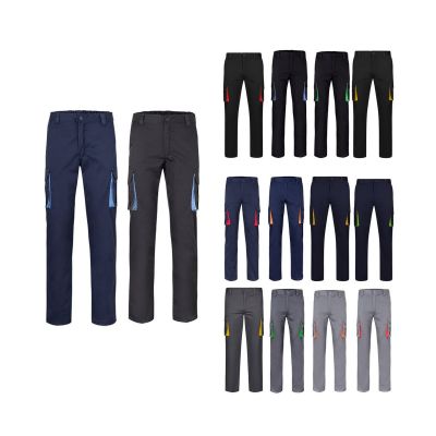 VL FIDES - Two-tone, multi-pocket stretch trousers (240g/m²), in cotton (46%), EME (38%) and polyester (16%)