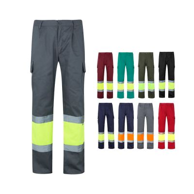 VL ATHENA - Two-tone twill trousers (210g/m²), lined, multi-pocket, in cotton (20%) and polyester (80%)