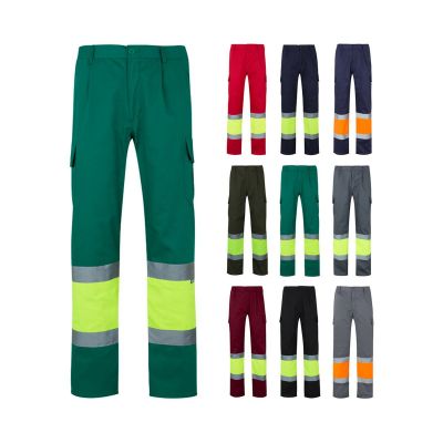 VL POSEIDON LARGE - Two-tone multi-pocket twill trousers (210g/m²), in cotton (20%) and polyester (80%)