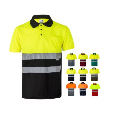 VL CUPID - Two-tone bird-eye polo shirt (160g/m²) with short sleeves, in polyester (100%)