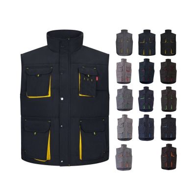 VL NERGAL - Padded vest, two-tone, multi-pocket (120g/m²), in polyester (100%)