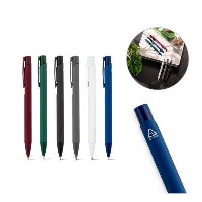 CLINT - Recycled aluminium (100% rAL) ballpoint pen with rubber finish