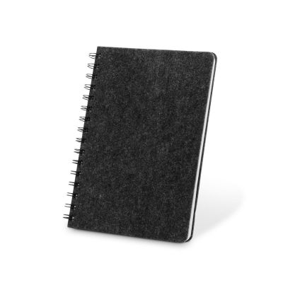 MISHIMA - A5 notebook with semi-hard cover in recycled felt (100% rPET) with rings and lined pages