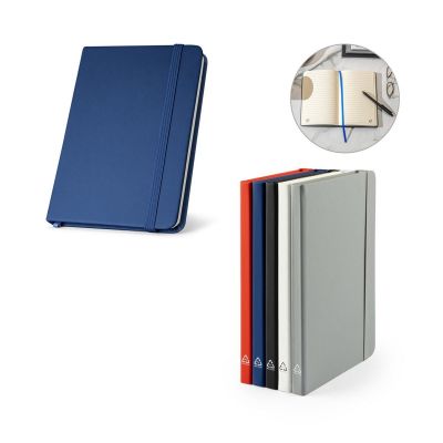 CAMPUS - A5 hardcover notebook in PU (35% recycled) with lined pages 100% recycled