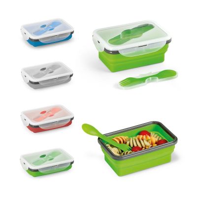 SAFFRON - Lunch Box. Retractable hermetic box in silicone and PP 640 mL