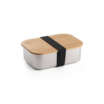 SHINO - Lunch Box. Stainless steel lunch box with bamboo lid