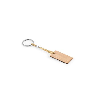 HOPPS - Rectangular bamboo keyring with PET cord