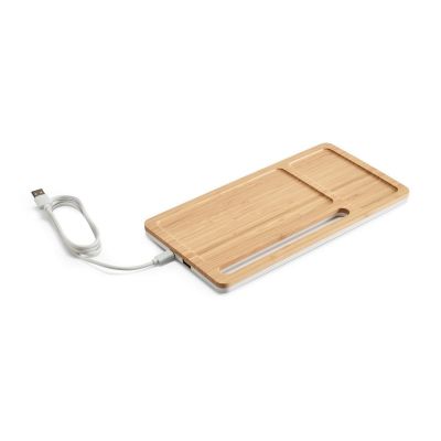 MOTT - Desktop organiser with 15W wireless charger in bamboo and ABS